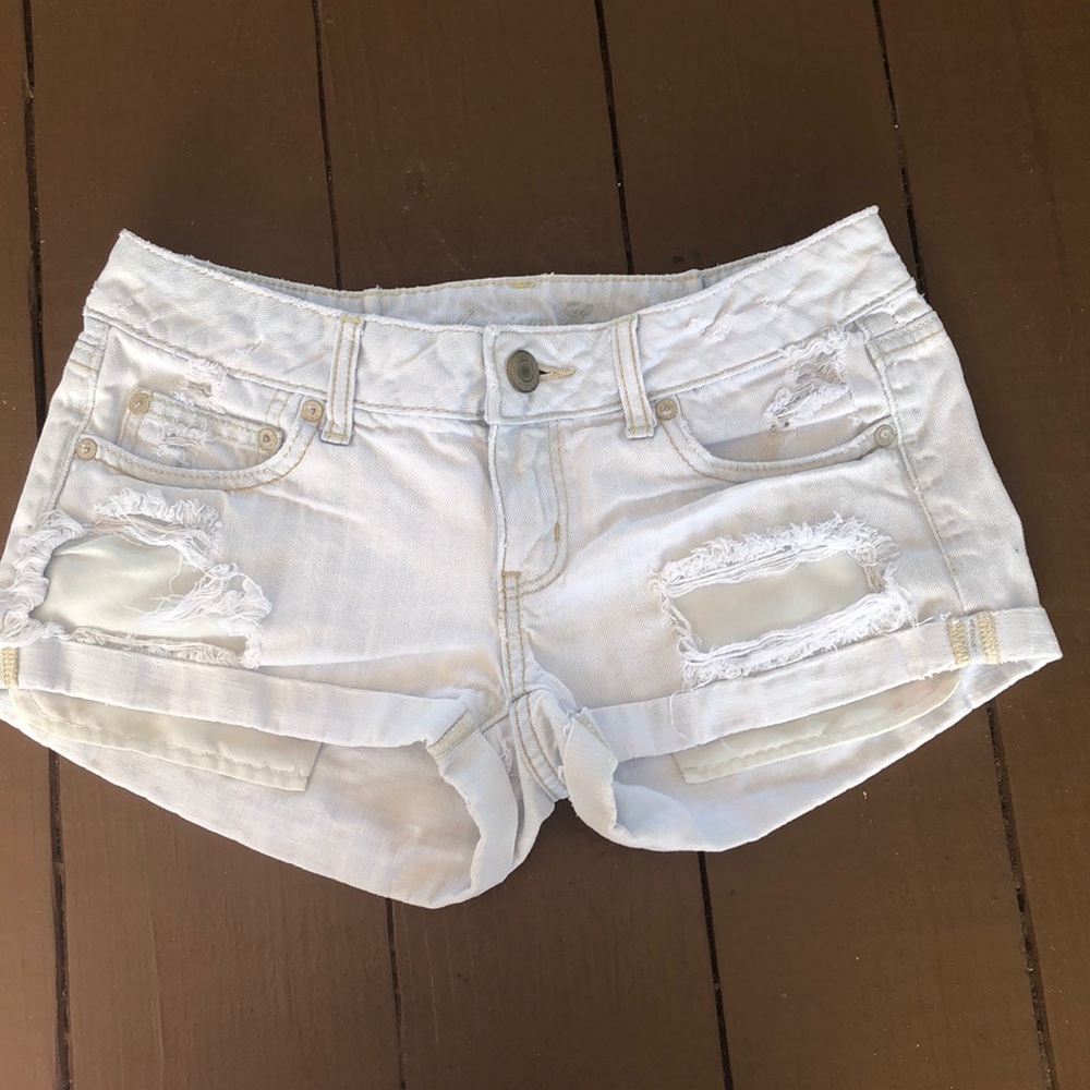 AE ripped jean shorts